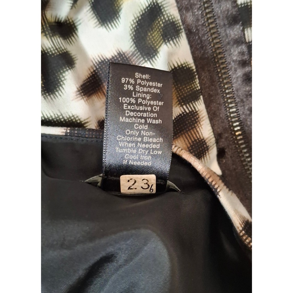 Ann Taylor Petite Leopard Print Sheath Dress Black Waistband 4P Sleeveless - Picture 12 of 12